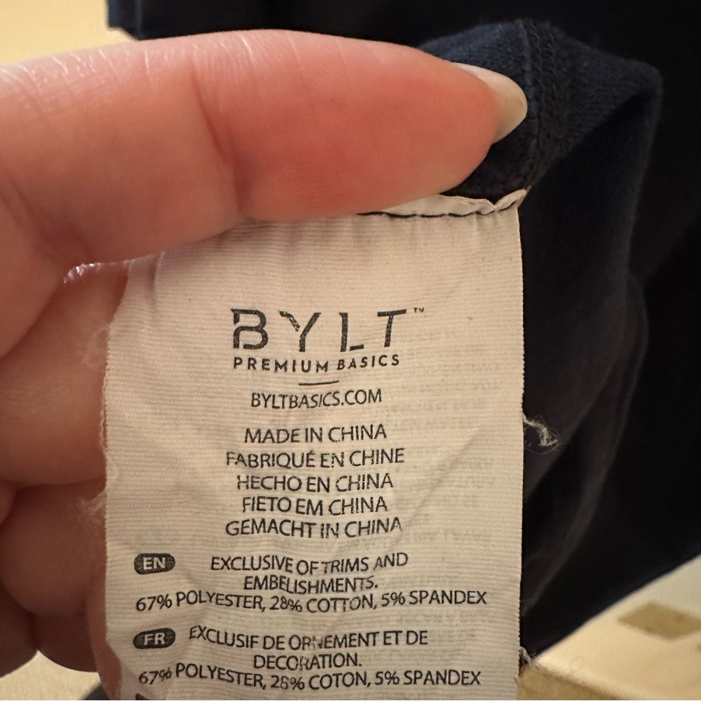 BYLT Premium Basics Signature Tee Navy Blue XL Stretch - Picture 5 of 5